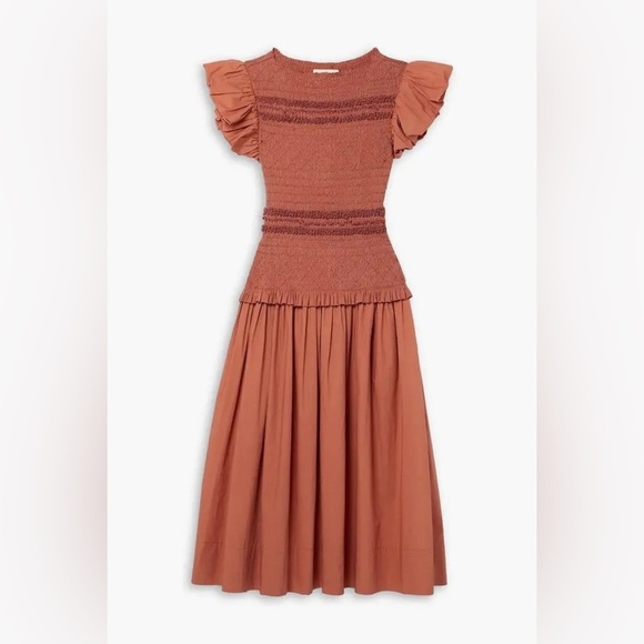 Ulla Johnson Madeline Smocked Midi Dress - Picture 4 of 10
